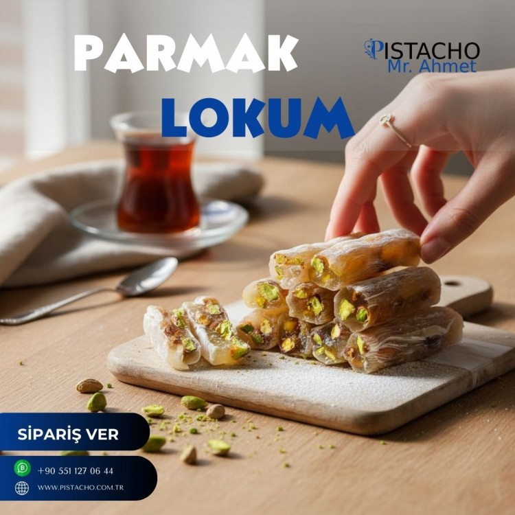 Fıstıklı Parmak Lokum 1 KG – Bol Antep Fıstıklı, Yumuşak ve Özel Kesim
